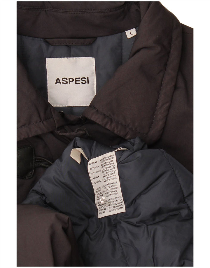 Aspesi Dame Duffle Coat UK 16 Large Navy Blue Polyester
