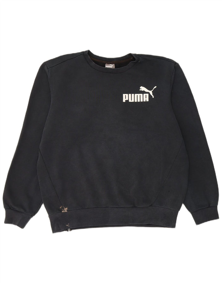 Puma Herre Grafisk Sweatshirt Jumper Medium Sort Bomuld
