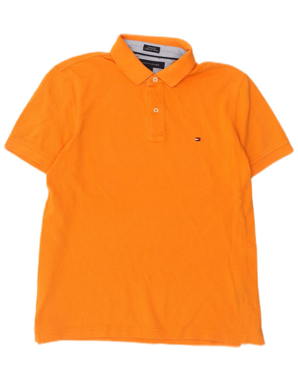 Tommy Hilfiger Herre Custom Fit Polo Shirt Medium Orange Bomuld