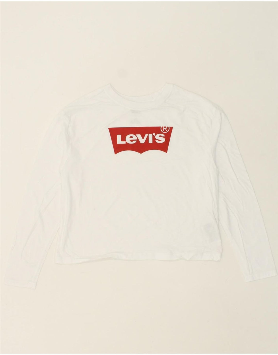 LEVI'S Girls Graphic Top Long Sleeve 13-14 Years White Cotton Vintage Levi's and Second-Hand Levi's from Messina Hembry 