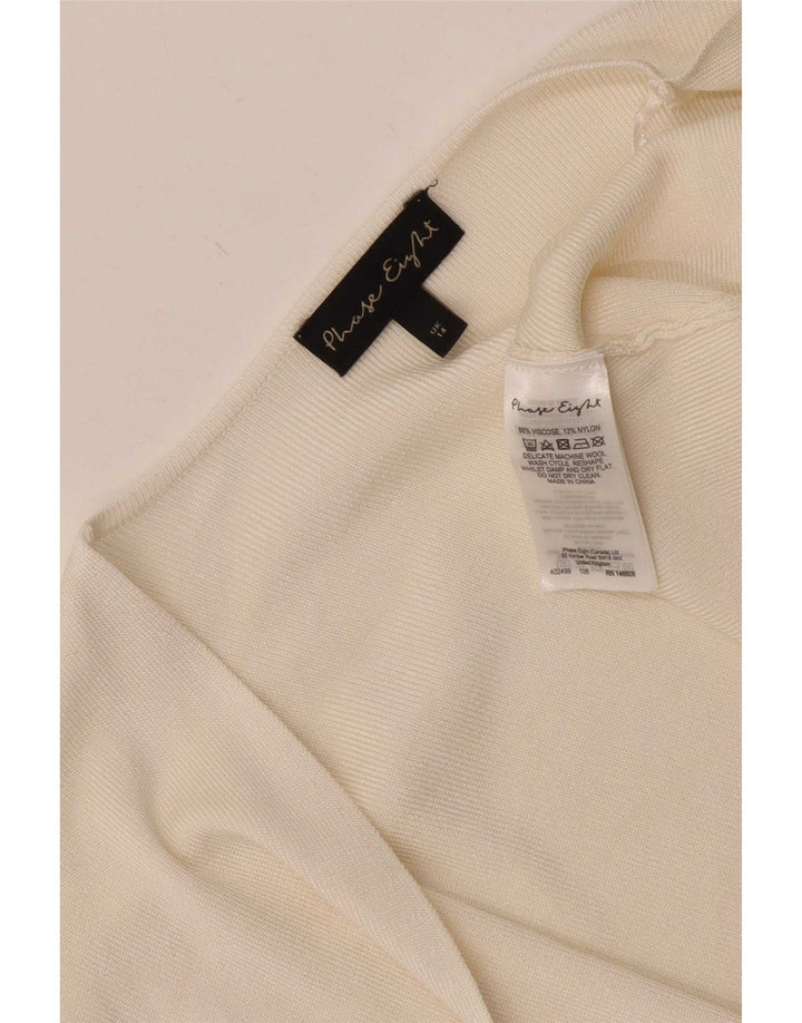 Phase Eight Dame 3/4 ærmet åben Bolero Jumper UK 14 Medium Off White