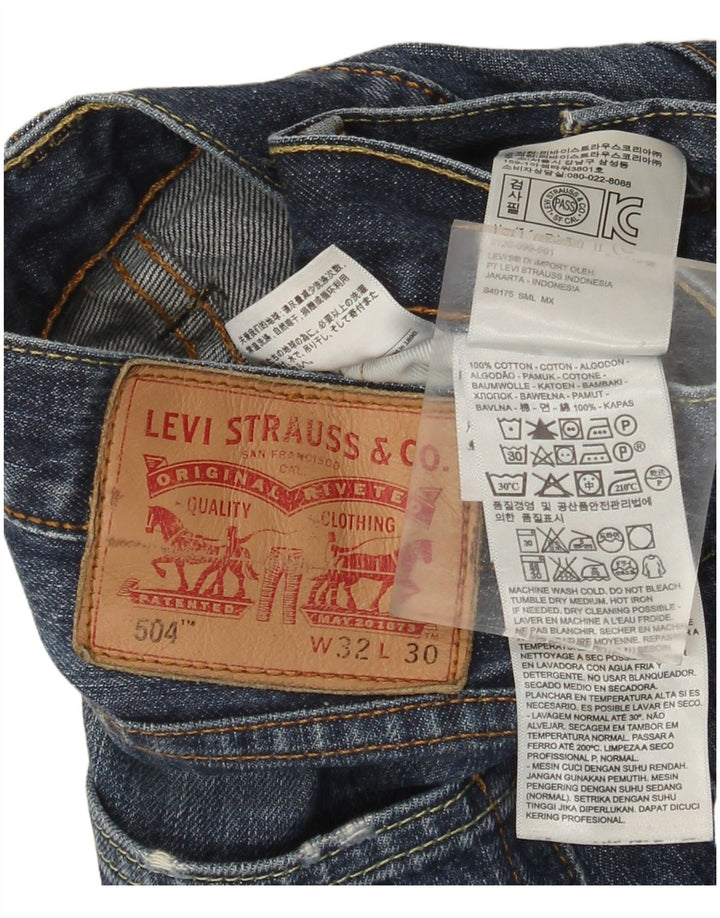 Levi's Herre 504 lige jeans W32 L30 Blå