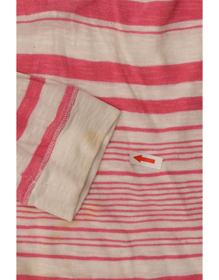 Roxy Dame Grafisk Top Langærmet UK 14 Medium Pink Stribet Bomuld