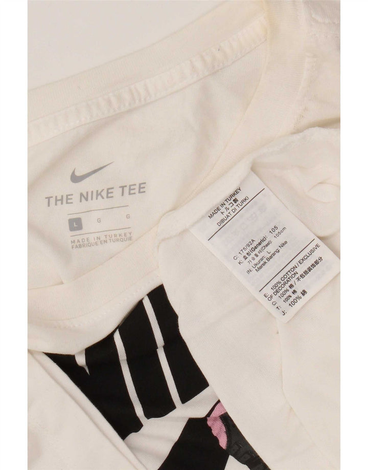Nike grafisk T-shirt top til mænd, stor hvid bomuld