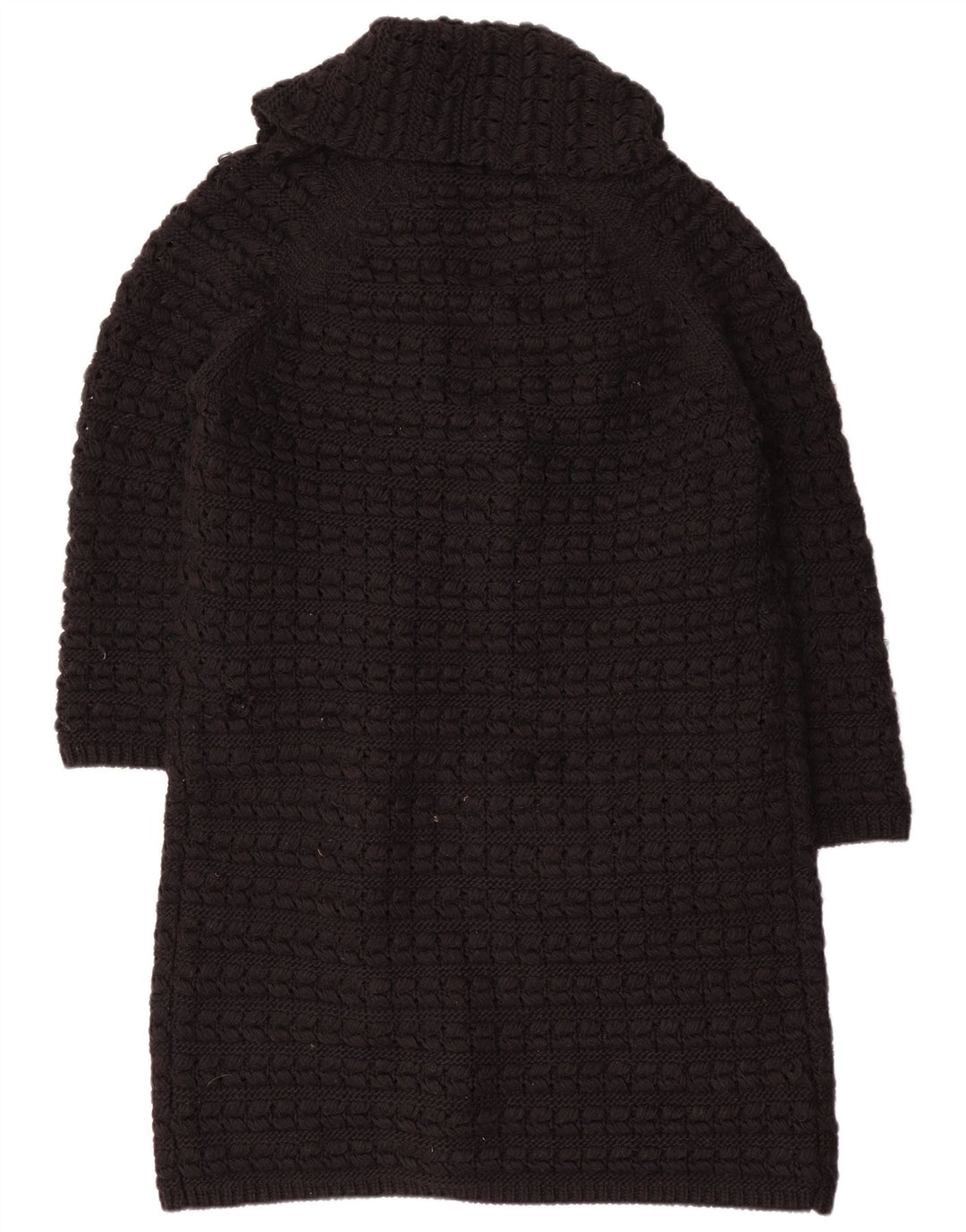Zara Womens Oversized Longline Open Cardigan Sweater UK 14 Medium Black