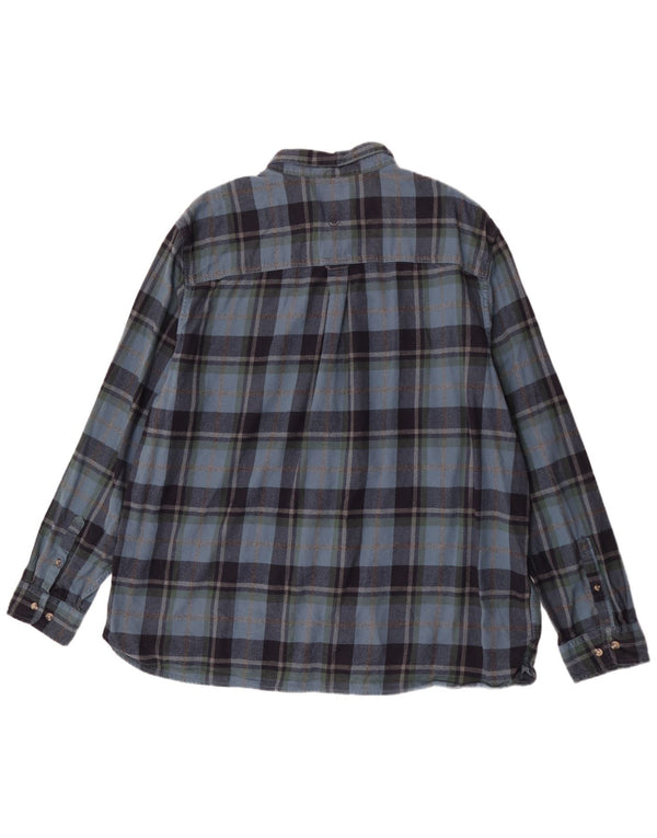 Fat Face Herre Regular Fit Flanellskjorte 4XL Navyblå Ternet Bomuld