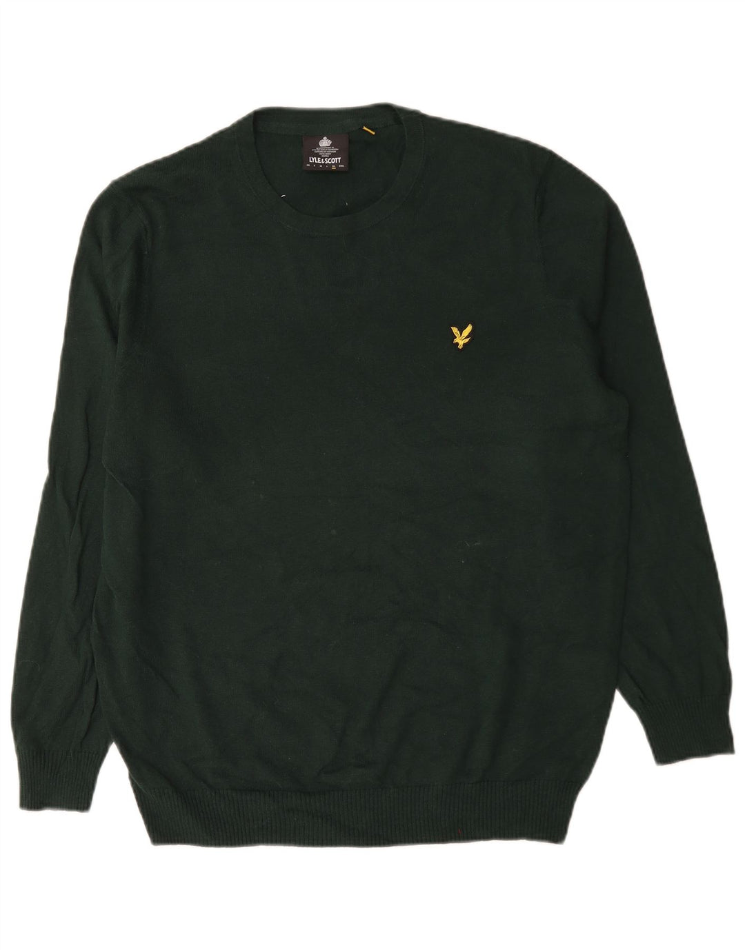 Lyle & Scott Herre sweater med rund hals XL grøn bomuld