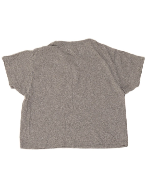 Levi's Womens Crop Oversized T-Shirt Top UK 6 XS Grå Flecked