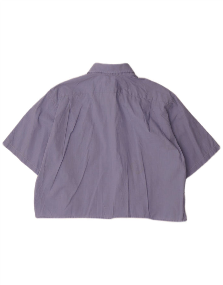 LACOSTE Womens Crop Oversized kortærmet skjorte str. 43 Large Blue