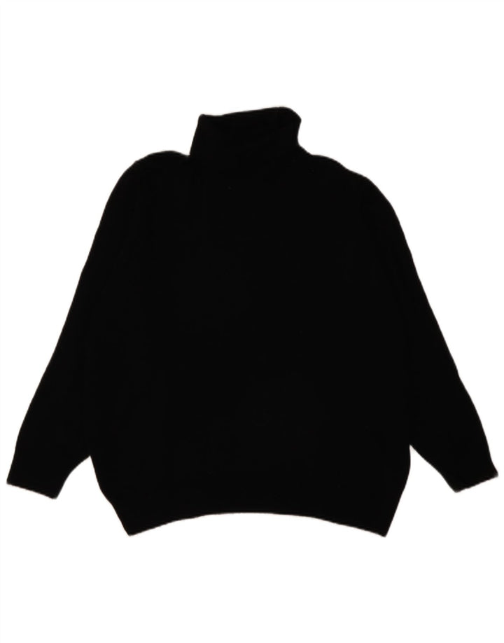Marks & Spencer Dame Roll Neck Jumper Sweater UK 20 2XL Sort Ny Uld