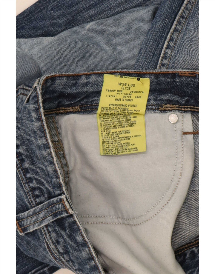Wrangler Herre Clyde Straight Jeans W36 L30 Blå Bomuld