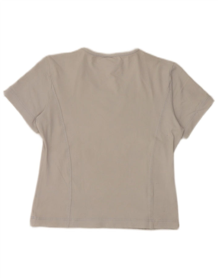 Adidas Dame T-Shirt Top UK 12 Medium Grå Polyamid