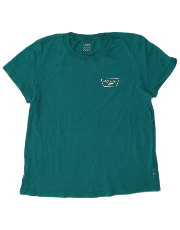 Vans Grafisk T-Shirt Top UK 12 Medium Grøn Bomuld