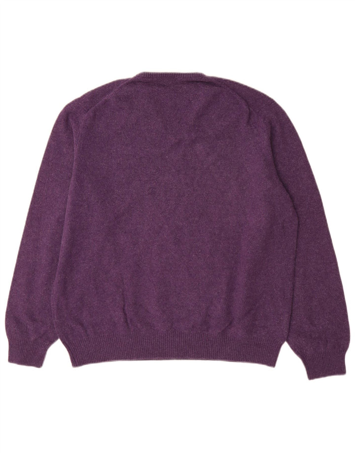 Massimo Dutti Herre V-hals sweater XL Lilla Uld