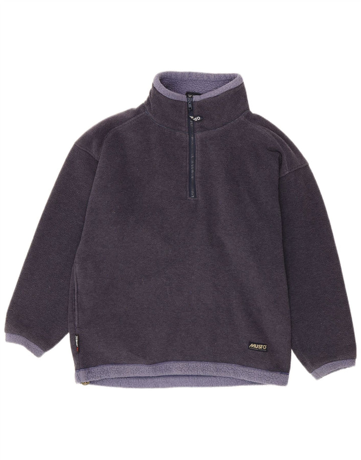 Musto Fleece Jumper med lynlås til mænd Medium Marineblå Colourblock Polyester