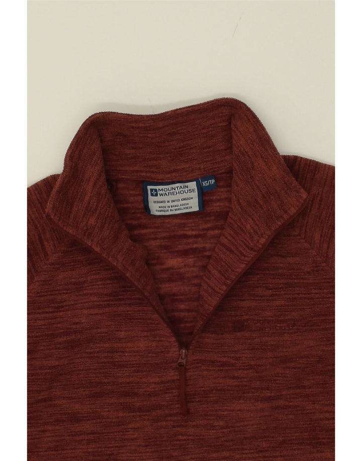 MOUNTAIN WAREHOUSE Mens Zip Neck Fleece Jumper XS Brown Flecked Polyester Vintage Mountain Warehouse and Second-Hand Mountain Warehouse from Messina Hembry 