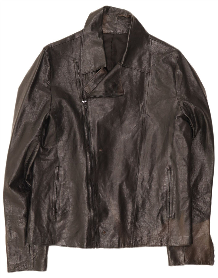 Vintage Herre Biker Jacket UK 34 XS Sort