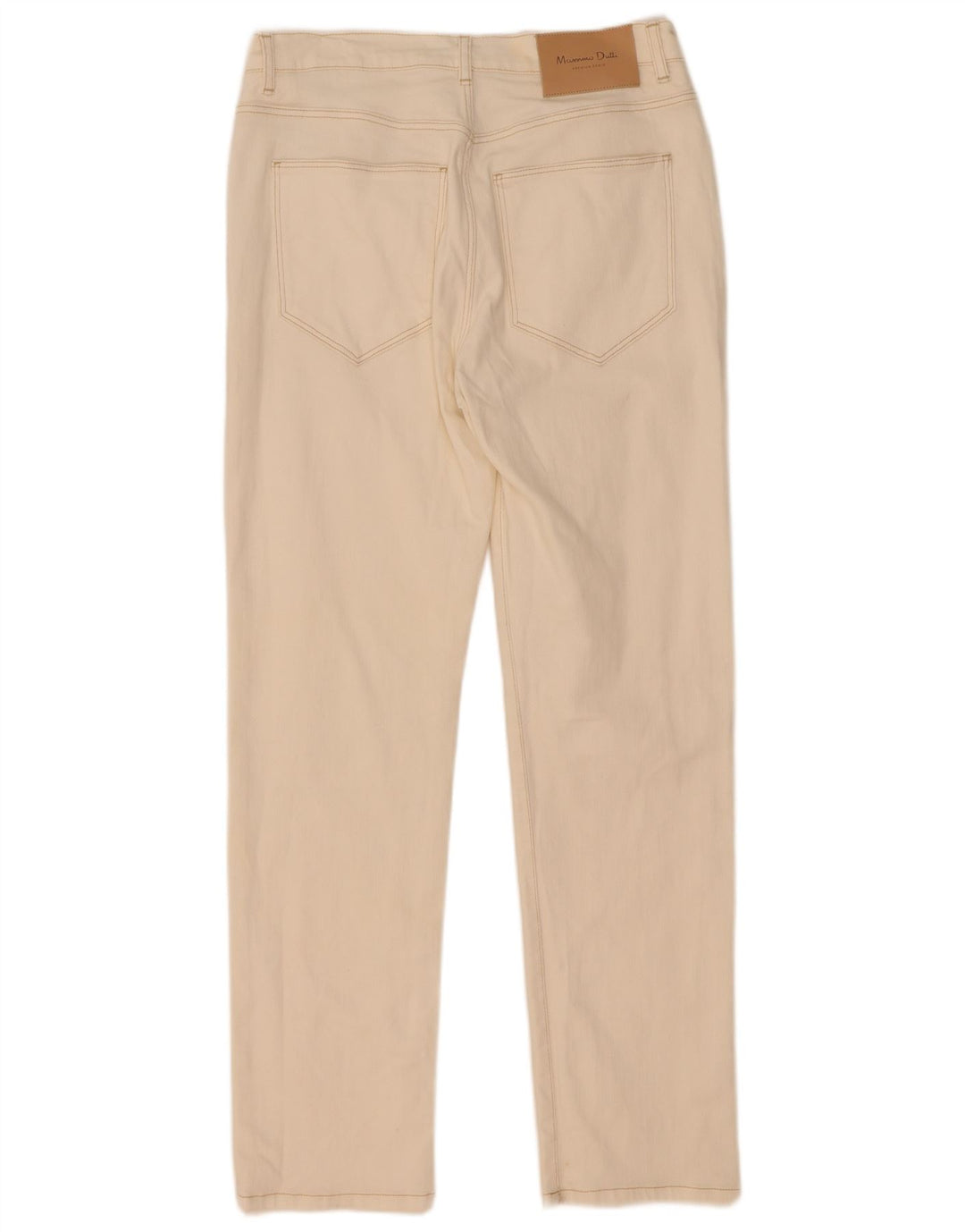 Massimo Dutti Dame Straight Jeans EU 40 Medium W30 L29 Off White Bomuld