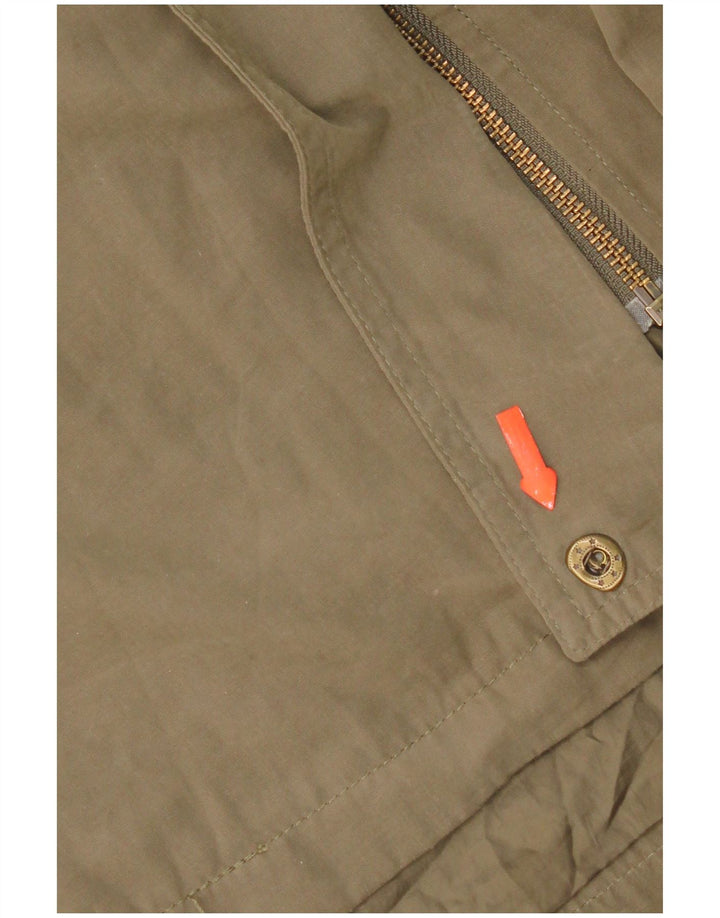 Oasis Dame Hooded Parka Jacket UK 10 Small Khaki Polyester