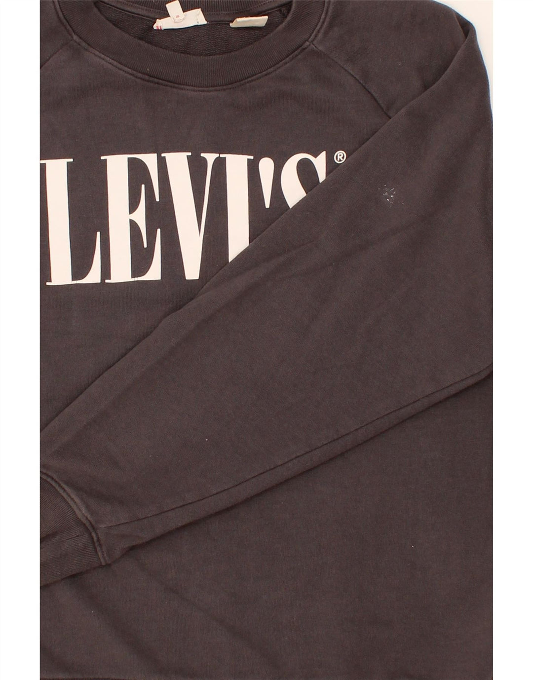 LEVI'S Womens Graphic Sweatshirt Jumper UK 16 Large Grey Cotton Vintage Levi's and Second-Hand Levi's from Messina Hembry 
