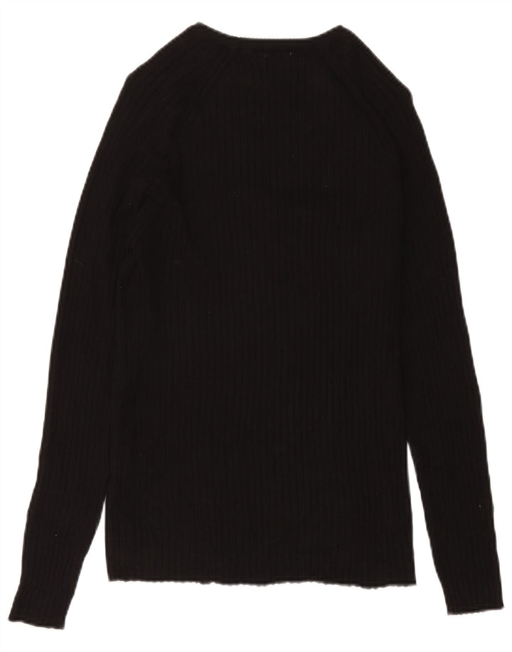 Zara Dame Bluse Top UK 8 Small Black Viscose