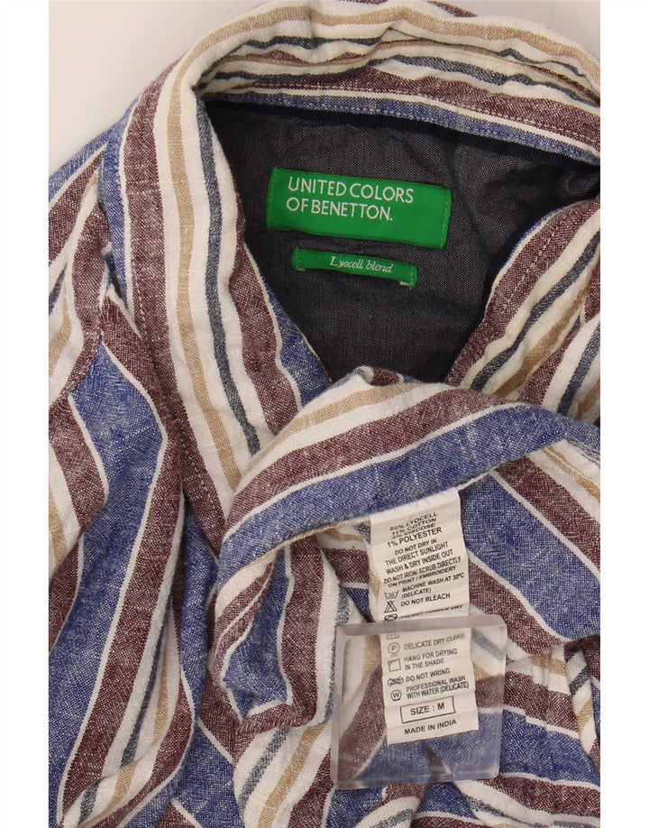Benetton Herreskjorte Medium Blå Stribet Lyocell
