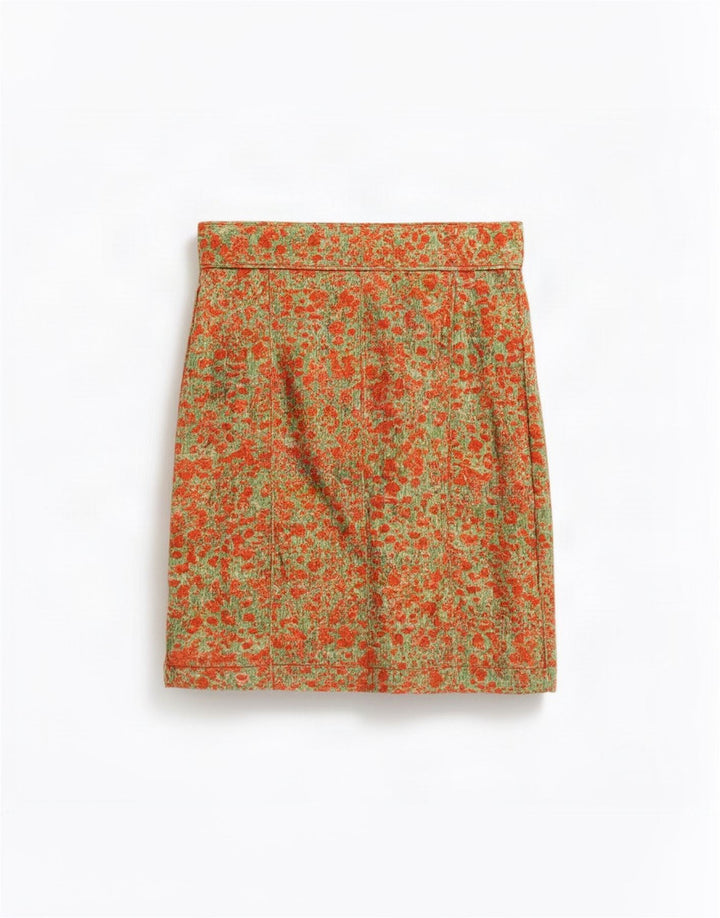 Paul Smith Kvinders abstrakt mønster A-linje nederdel Medium W30 Orange Bomuld