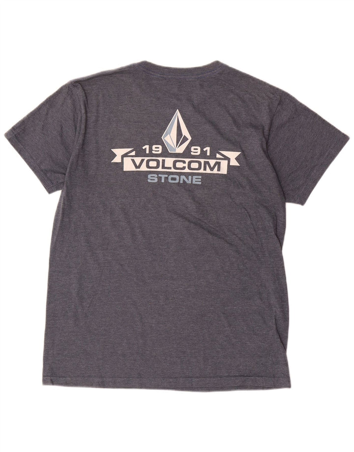 Volcom Herre grafisk T-shirt Top Medium Marineblå Bomuld