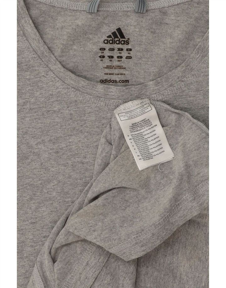 ADIDAS Womens T-Shirt Top UK 16 Large Grey Cotton Vintage Adidas and Second-Hand Adidas from Messina Hembry 