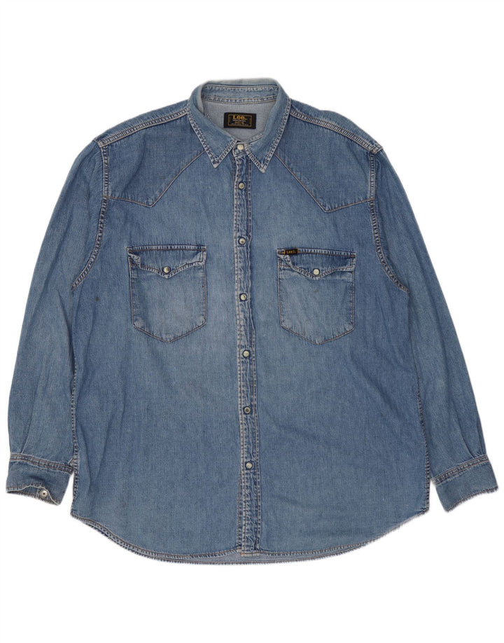 Lee Herre Denim Shirt XL Blå Bomuld