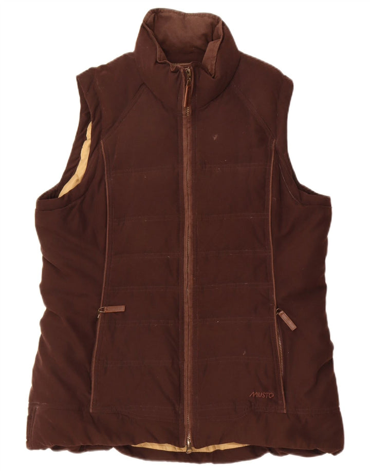Musto Womens Polstret Gilet UK 16 Large Brown Polyester
