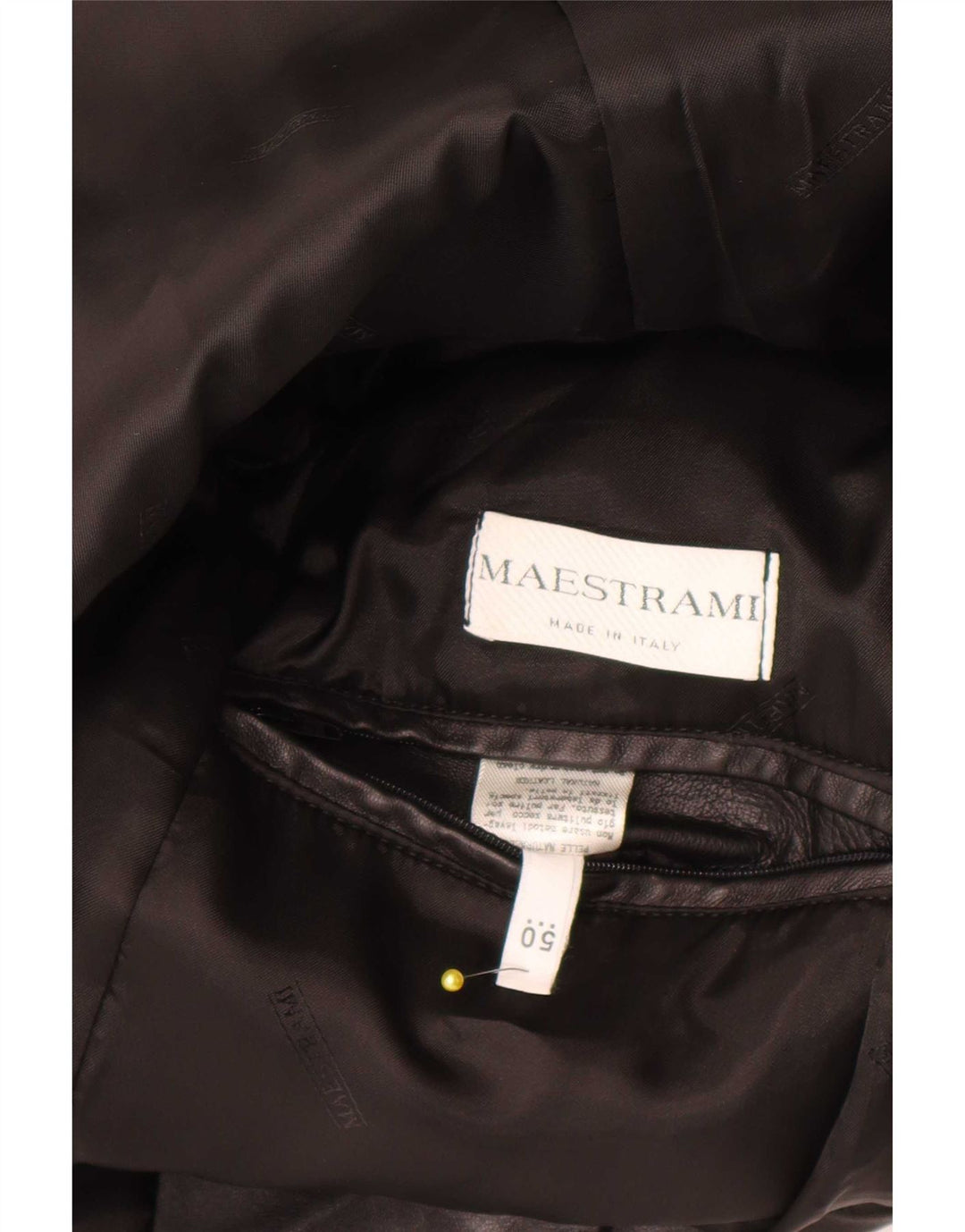 Maestrami Herre Læderfrakke IT 50 Large Sort