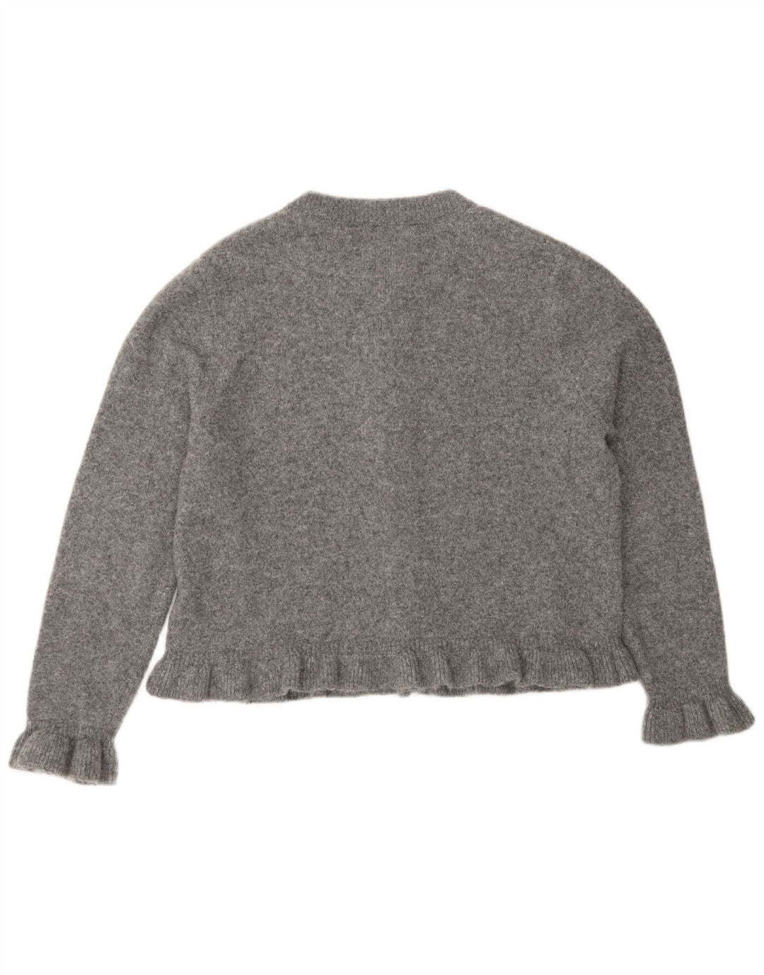 Zara Dame Cardigan Sweater UK 16 Large Grå Polyester