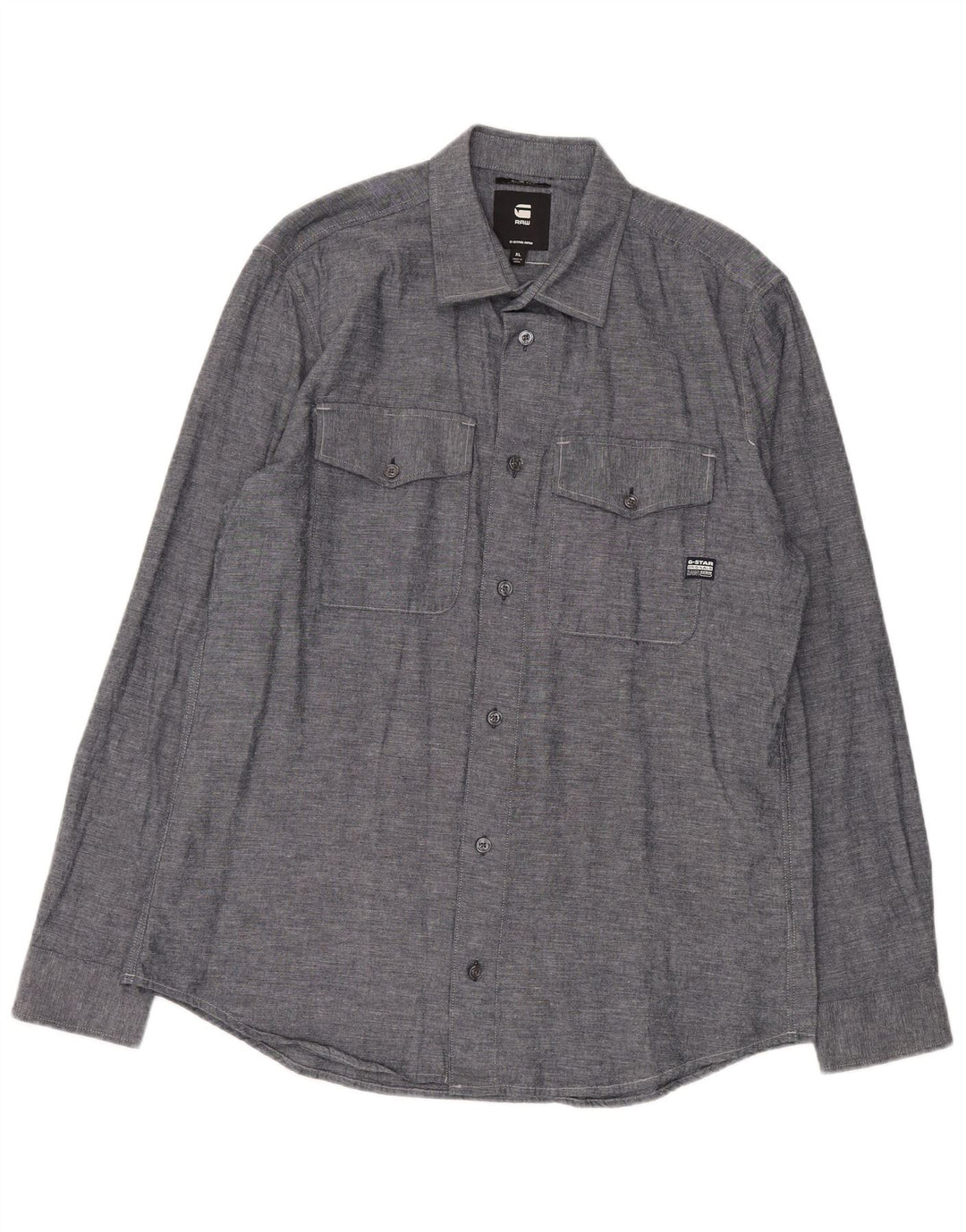 G-Star herre Slim Fit skjorte XL marineblå bomuld