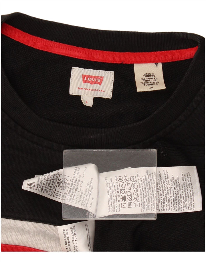 Levi's Grafisk Sweatshirt-trøje til mænd Stor Sort Colourblock Bomuld