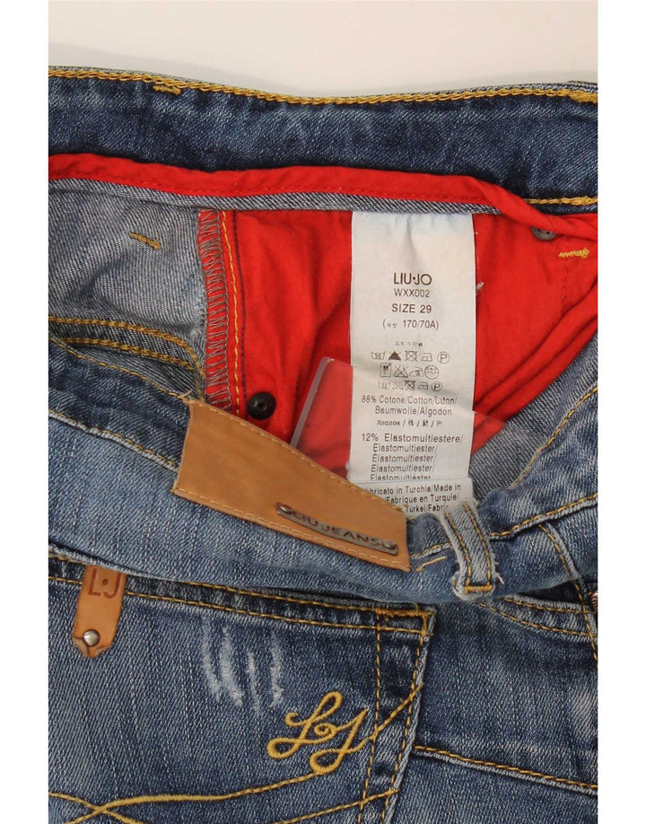 Liu Jo Dame Distressed Slim Jeans W29 L31 Blå Bomuld