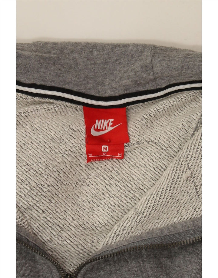 NIKE Womens Zip Hoodie Sweater UK 14 Medium Grey Cotton Vintage Nike and Second-Hand Nike from Messina Hembry 
