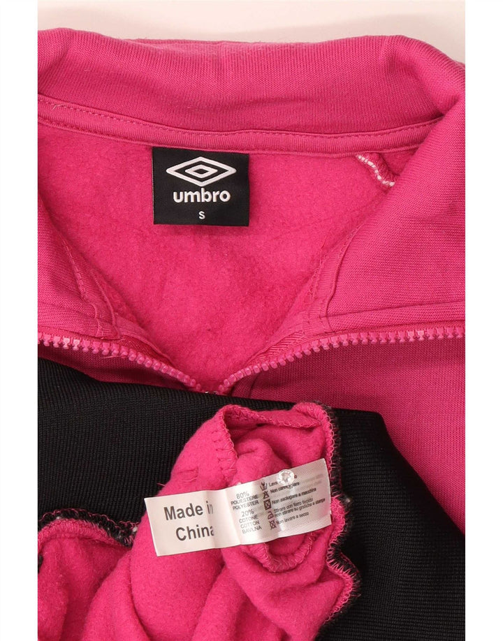 Umbro træningsdragt topjakke til kvinder UK 10 Small Pink Colourblock Polyester