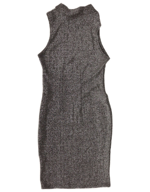 Pimkie Womens Sleeveless Bodycon Dress UK 10 Small Silver