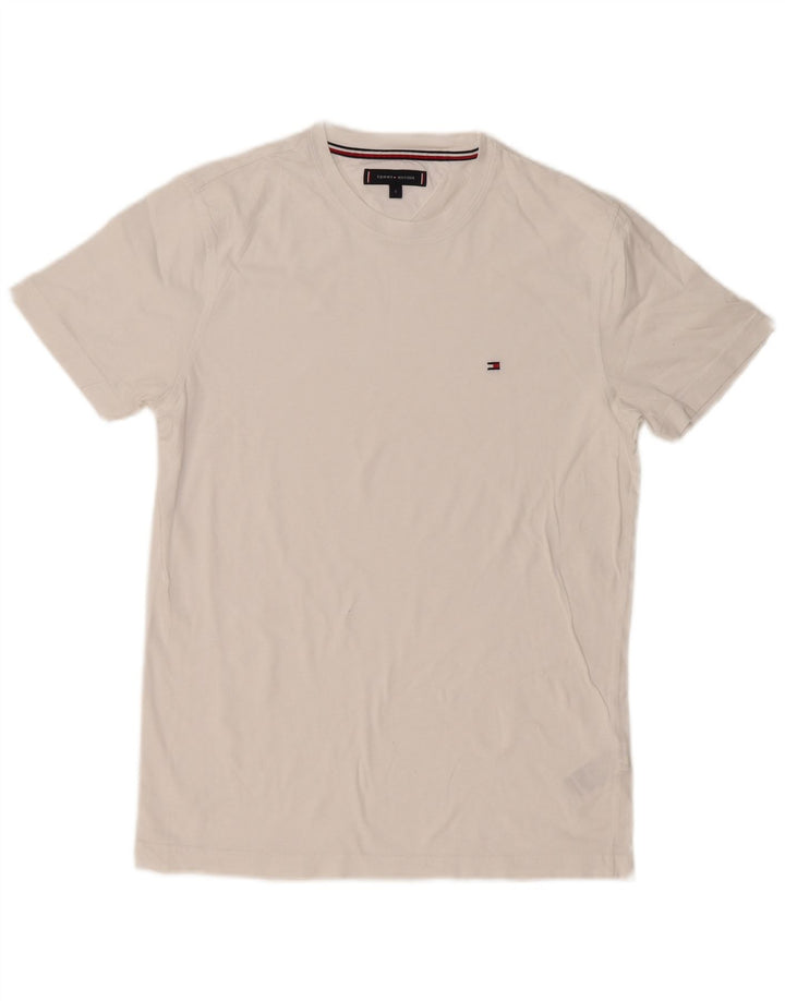 Tommy Hilfiger Herre T-Shirt Top Lille Hvid Bomuld