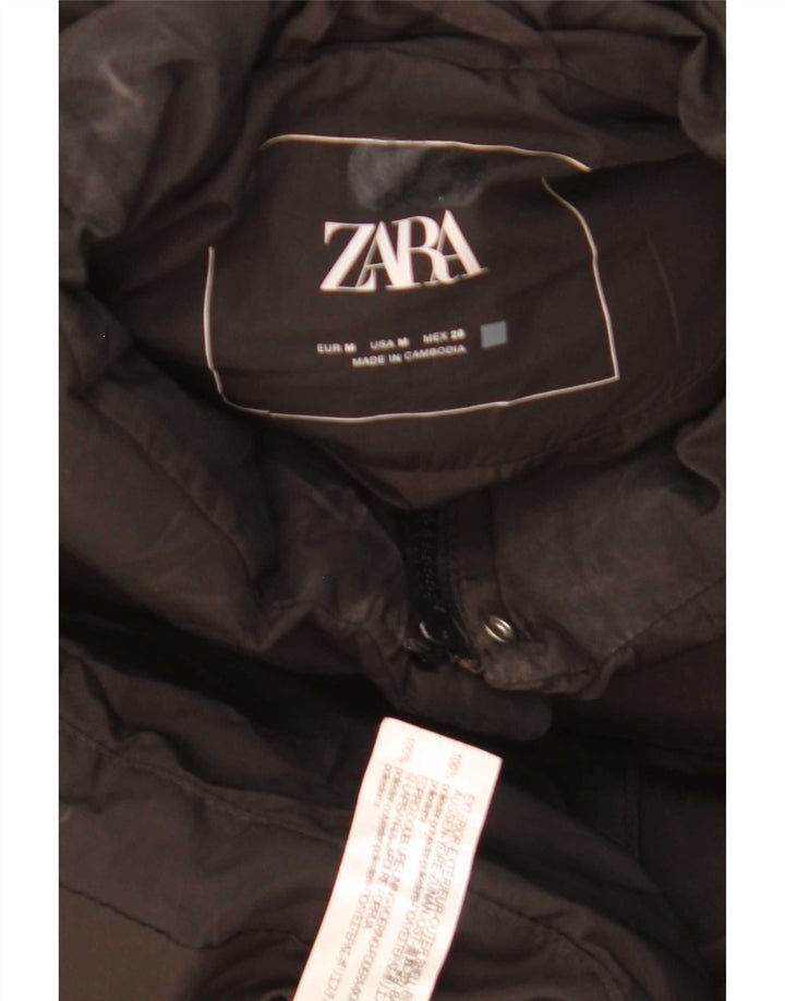Zara Womens Oversized Polstret Gilet UK 14 Medium Black Polyester