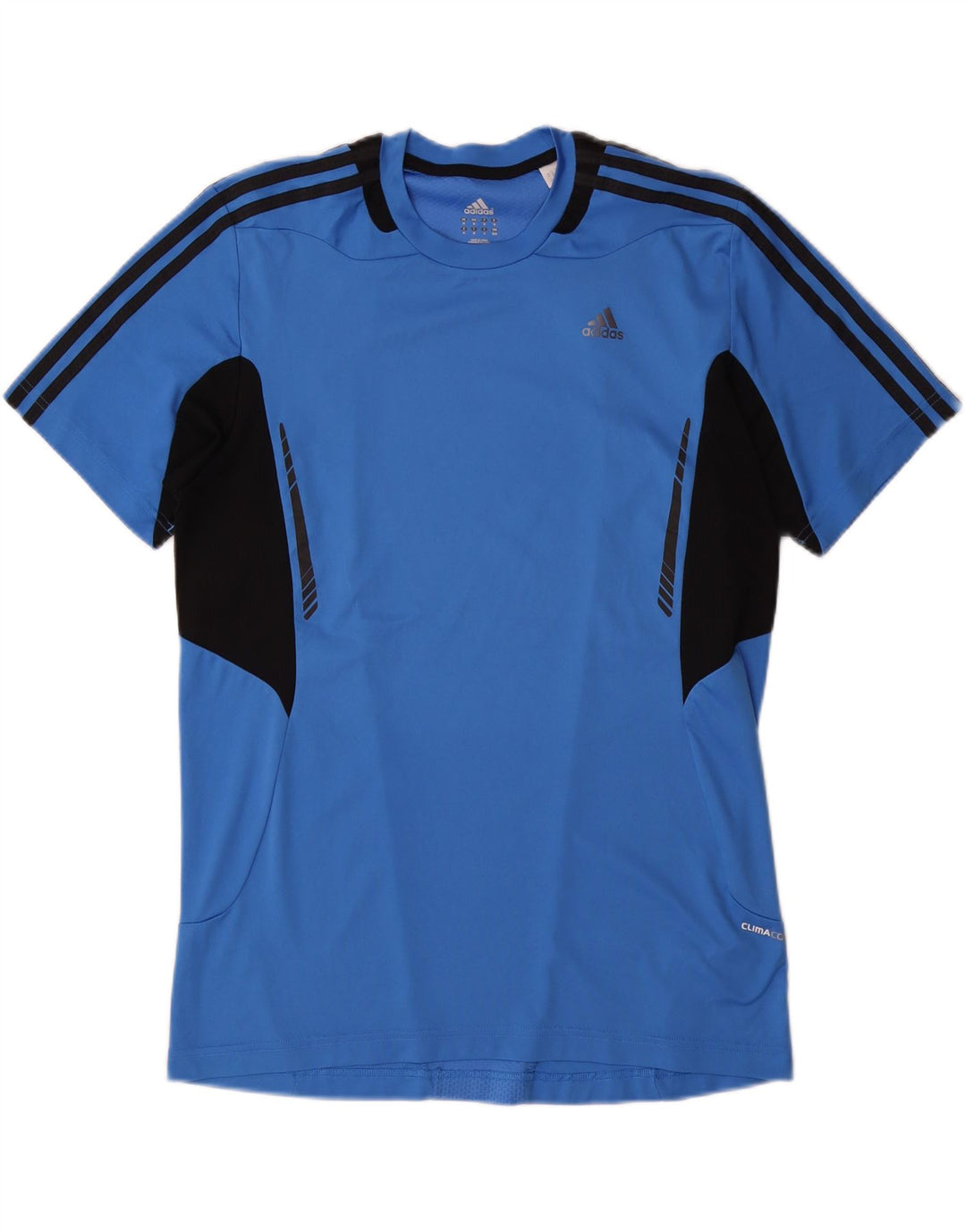 ADIDAS Herre Climacool T-Shirt Top Medium Blue Colourblock Polyester