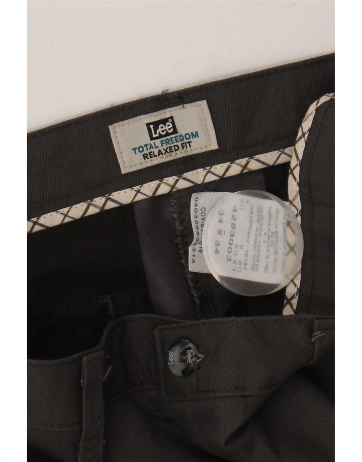 Lee Herre Relaxed Fit Chino Bukser W34 L34 Grå Polyester