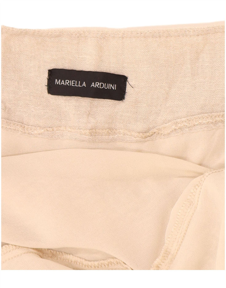 VINTAGE Højtaljet nederdel med høj talje til kvinder W28 Medium Beige