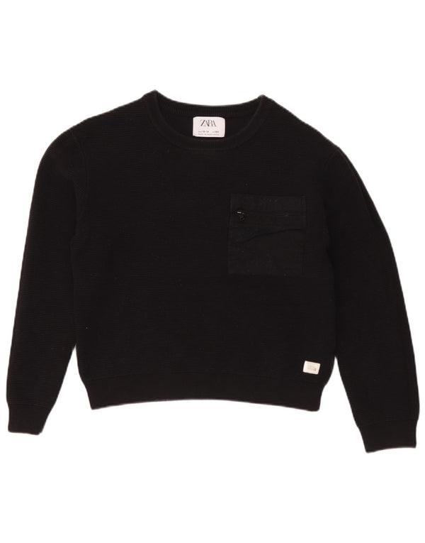 Zara drenge sweater med rund hals 13-14 år sort bomuld