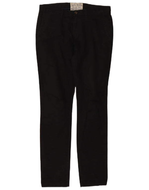 JACK WILLS Dame Slim Chino Bukser UK 10 Small W32 L31 Sort Bomuld