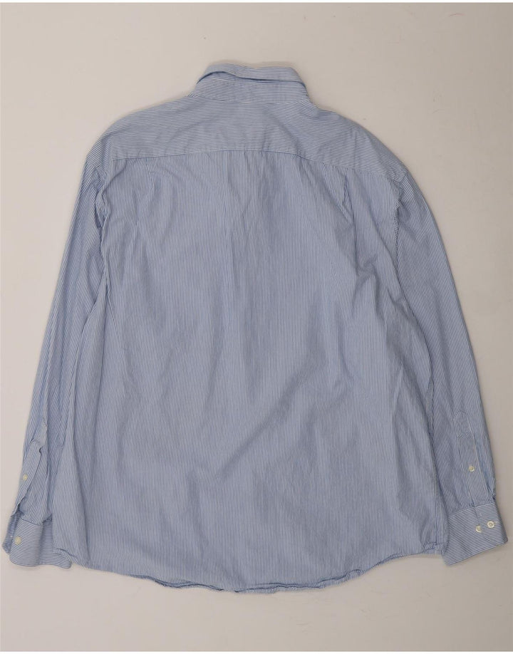 IZOD Mens Shirt XL Blue Pinstripe Cotton Vintage Izod and Second-Hand Izod from Messina Hembry 