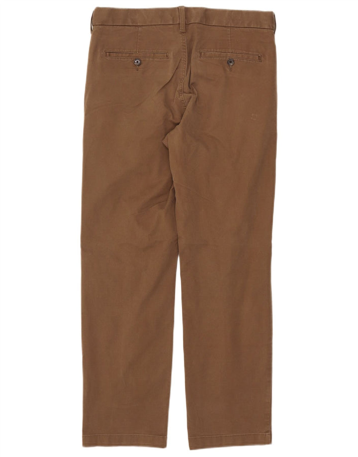 Marks & Spencer Straight Chino-bukser til mænd W32 L29 Brun bomuld