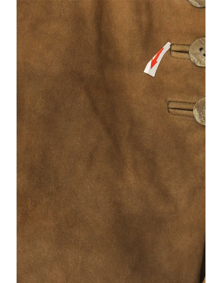 Vintage kvinders højtaljede ruskindshorts W30 mellembeige læder