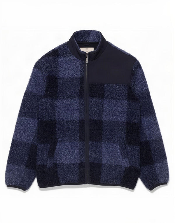 Marks & Spencer Boys fleecejakke 12-13 år marineblå ternet polyester